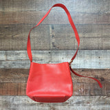 Madewell Red Cow Leather Magnetic Closure Shoulder Bag