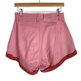 One Teaspoon Pink 100% Leather Rolled Cuff Shorts- Size 25 (see notes)