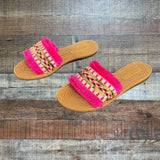Bamboo Pink Sequin Sandals NWOT - Size 8.5