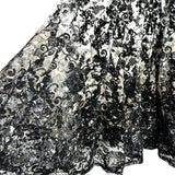 Gabby Skye Black/Ivory/Taupe Lace Overlay Dress- Size 12