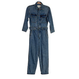 Denim Forum Zip Up Belted Denim Jumpsuit- Size XXS