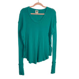 We the Free by Free People Teal Exposed Seam Top- Size S