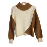 Express Cream/Tan Reversible Style Mock Neck Sweater NWT- Size S