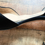 Manolo Blahnik Black Satin Rhinestone Charm Slinback Heels- Size 39 (see notes)
