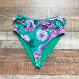 Lovers + Friends Green Purple Floral Bikini Bottoms- Size S (see notes, we have matching top)