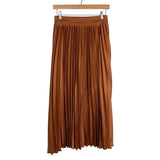 Altar'd State Copper Satin Pleated Midi Skirt- Size S