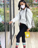 The Upside Black Drawstring Leggings with Colorblock Hem- Size 4 (Inseam 25")