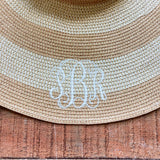 Calvin Klein Monogrammed "PBR" Metallic Wide Brim Hat