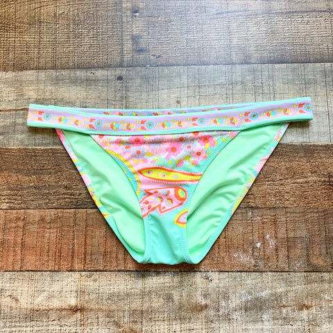 Victoria Secret Mint Green Floral Padded Bikini Bottoms- Size S (we have matching top)