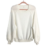 No Brand White Textured Knit Sweater- Size S