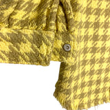 Zara Yellow/Mocha Houndstooth Frayed Hem Jacket- Size 6Y (see notes)