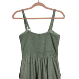 Disney Green Printed Front Tie Padded Cropped Jumpsuit- Size S