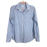 Amazon Essentials Blue and White Striped Button Up Top- Size S
