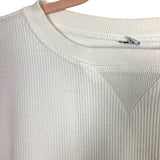 No Brand White Ribbed Sweatshirt- Size M (see notes)