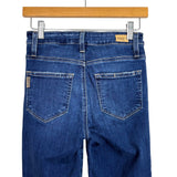 Paige Dark Wash Raw Hem Hoxton Slim Jeans- Size 25 (Inseam 23.5”)