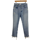 Nuuds Light Wash Slightly Distressed Raw Hem Jeans- Size 31