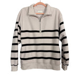 Abercrombie & Fitch Cream Navy Striped Zip Pullover- Size S (see notes)