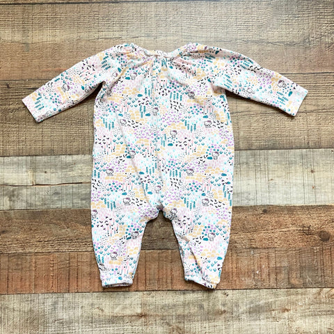 Tea x Hello Kitty Light Pink Garden and Rainbows Snap Bottom Outfit- Size 3-6M