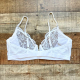 Lounge White Sheer Lace Royal Balcony Underwire Bra- Size 34DD