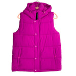 BCBGeneration Hot Pink Feather Free with Removable Hood Puffer Vest- Size M