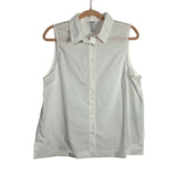 Spanx White Poplin Button Up Sleeveless Top NWT- Size M