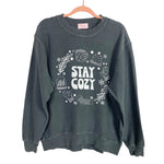 Pink Lily Gray Ribbed Stay Cozy Sweatshirt- Size S