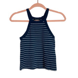 The Work Shop Navy and White Striped Racerback Tank- Size S/M
