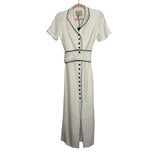 Tuckernuck Ivory and Black Piped Etienne Belted Linen Blend Dress NWT- Size XS (see notes, sold out online)