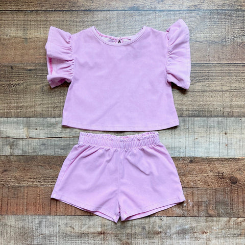H&M Washed Pink Shorts Set- Size 2-3 Years