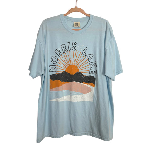 Comfort Colors Light Blue Norris Lake Tee - Size XL