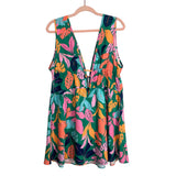Cupshe Palm Print Tie Back Cover Up Dress- Size XL