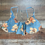 Cupshe Blue/Flower Print Swim Top - Size M