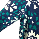 Draper James Navy with White/Teal Floral Print Dress- Size S (see notes)