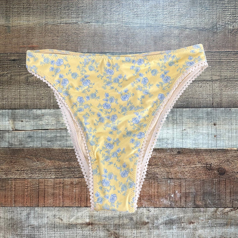Yellow The Label Knox Lace Trim Swim Bottoms NWOT - Size M (We Have Matching Top - Sold Out Online!)