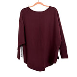 Rhone Bordeaux Red Dreamglow Oversized Side Slits Pullover NWT- Size S