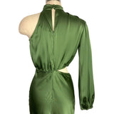 Petal + Pup Green Cutout One Shoulder Satin Halter Neck Dress NWT- Size S
