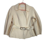 Malo Made in Italy Cream Belted Zip Up Jacket- Size 38 (see notes)