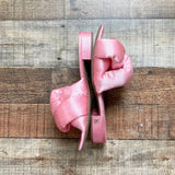 Sam & Libby Pink Knotted Satin Slide Sandals- Size 7.5