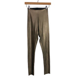 Commando Control Pewter Faux Leather Raw Hem Leggings- Size S (see notes, Inseam 27”)