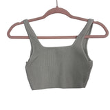Babaton Cream Ribbed Cropped Knit Cami- Size XS