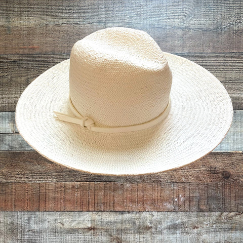 Banana Republic White Paper Straw Belted Hat- Size S/M (see notes)