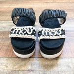 Mou Black with Metal Logo Eva Wedge Sandals- Size 36 (sold out online)