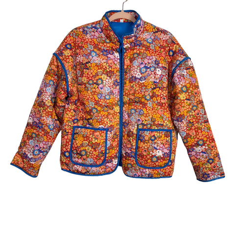 SHEIN Floral Print Quilted Jacket - Size XS