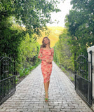 Alamour Floral Mesh Overlay Cinched Dress- Size S
