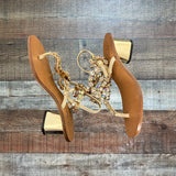 Nana Positano Tuscan Leather Hand Soldered Jeweled Sandals- Size 37 (see notes)