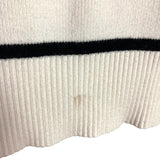 No Brand White/Black Striped Collared Tunic Sweater-Size XL (see notes)