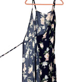 Justfab Navy Floral Print Wrap Dress - Size XS