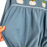 The Smocked Flamingo Blue/White Pumpkin Outfit - Size 2T (See Notes)