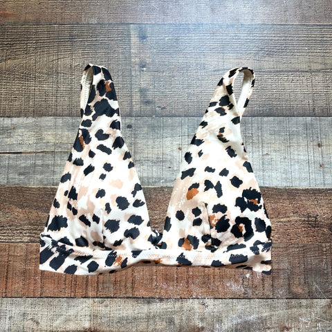 Aerie Animal Print Padded Triangle Bikini Top- Size S