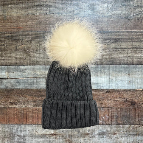Pink Dark Grey Beanie